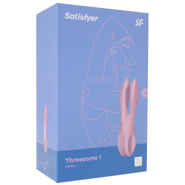 Satisfyer Threesome 1 Rechargeable Waterproof 12-Function Dual Stimulation Vibrator - Pink