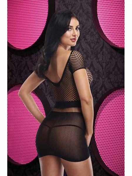 Deep V Mini Dress Black OS
