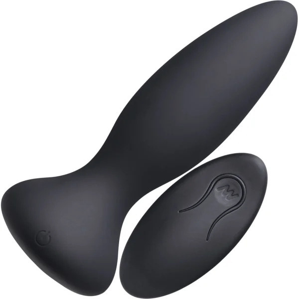 A-Play Thrust Adventurous Pulsating Rechargeable Silicone Anal Plug With Remote By Doc Johnson - Black