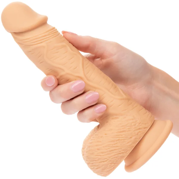 Silicone Studs Realistic 6.25" Suction Cup Dildo - Vanilla