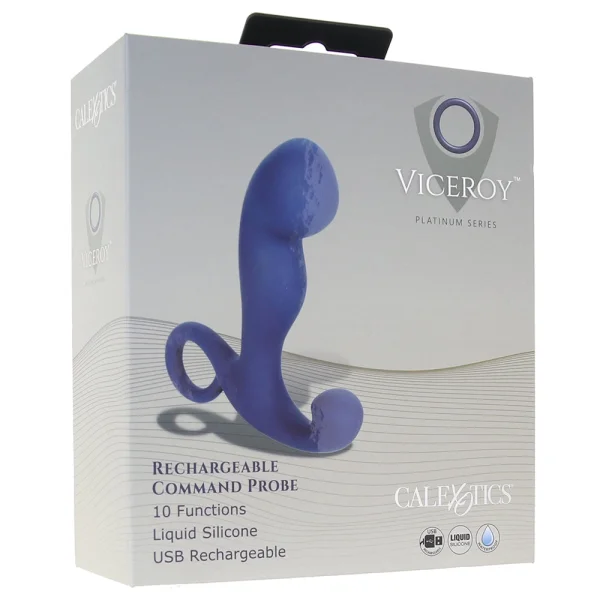 Viceroy Platinum Series Silicone Rechargeable Command Prostate Probe By CalExotics - Blue
