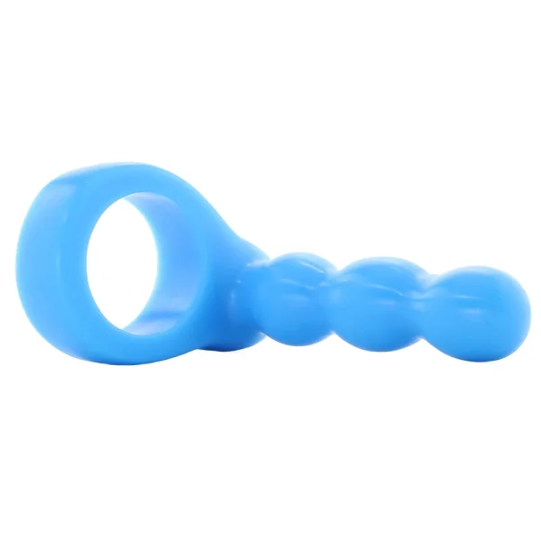 Platinum Silicone - The Double Dip 2 Double Penetration Cock Ring - Blue