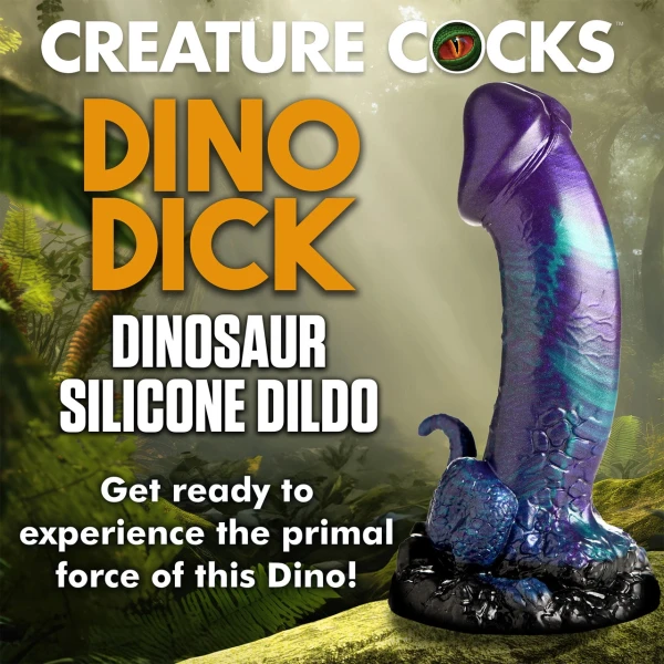 Dino-Dick 7.25" Silicone Suction Cup Dildo By Creature Cocks - Large