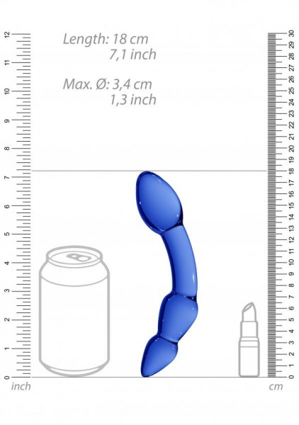 Superior Blue Glass Double-ended Dildo by Chrystalino