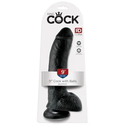 King Cock 9 Inch Cock With Balls Black