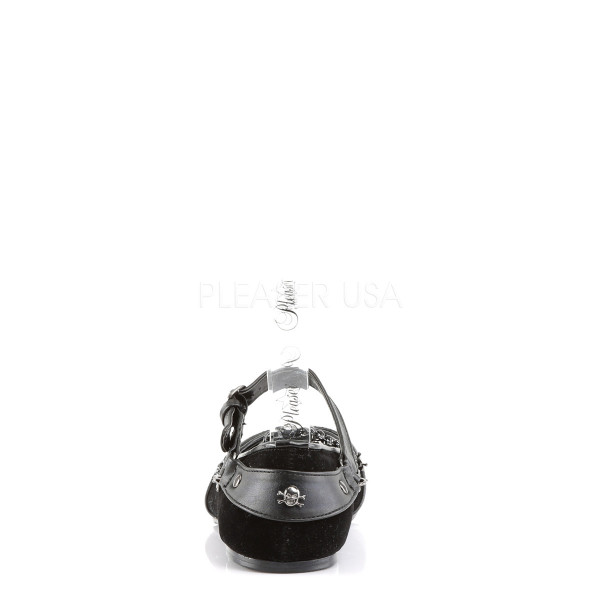 DAISY-07 - Goth Punk Ballet Flat MJ W/ Wing Tip Skull Charm Chain — image 4 of 4