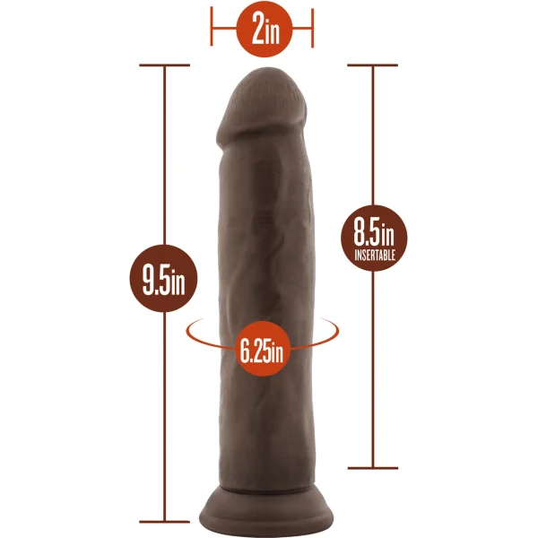 Dr. Skin 9.5 Inch Realistic Dildo With Suction Cup by Blush - Chocolate