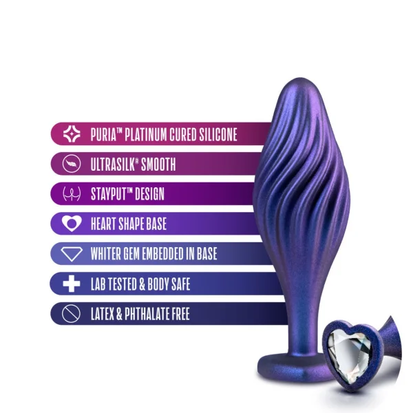Anal Adventures Matrix - Swirling Bling Plug -  Sapphire