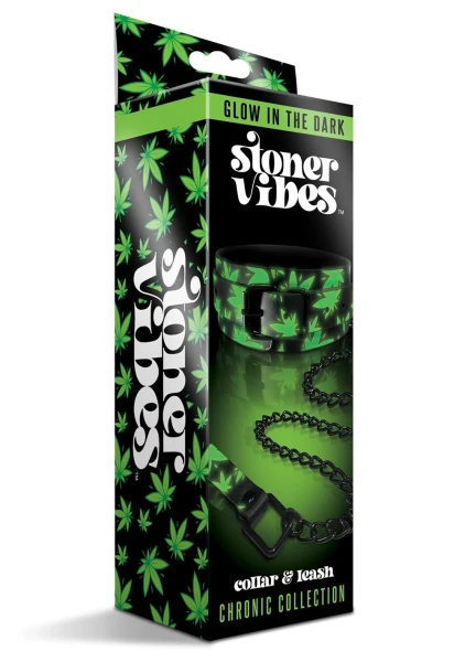 Stoner Vibes Chronic Collection Glow in the Dark Collar and Leash