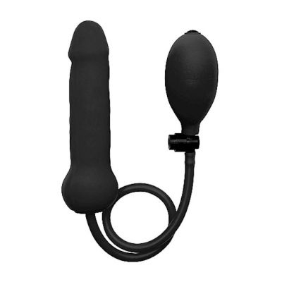 Inflatable Silicone Dong Black Black