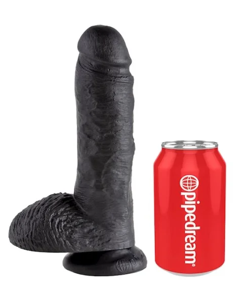 King Cock 8.5 Inch Suction Cup Dildo - Black - 8.5 Inch