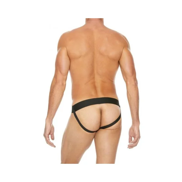 Premium Leather Zipper Front Jock L/xl Black