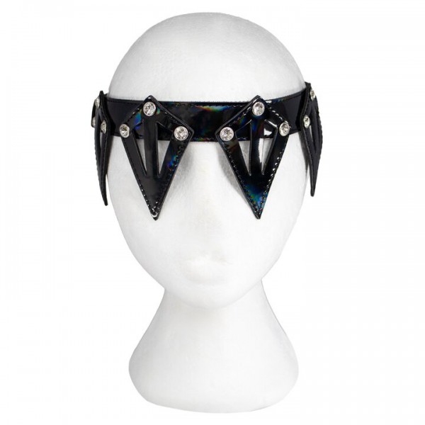 Bondara Luxe Pleasure Prism Bejewelled PU Blindfold Crown — image 4 of 5