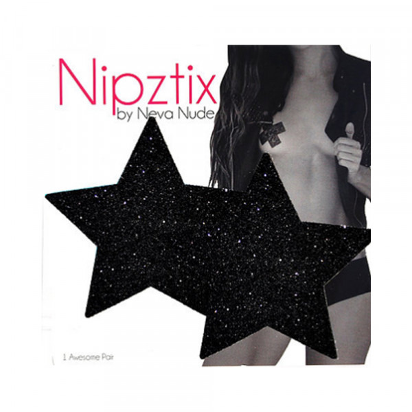 Neva Nude Pasty Star Glitter Black