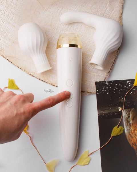 Satisfyer Double Wand-er Wand Vibrator - With 2 Attachment Heads & App Control!