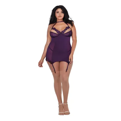 Garter Slip G String Queen Plum