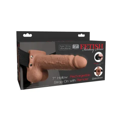 Pipedream Products Fetish Fantasy 7 Hollow Rechargeable Strap On with Remote