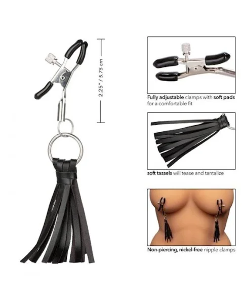 Nipple Play Playful Tassels Nipple Clamps - Black