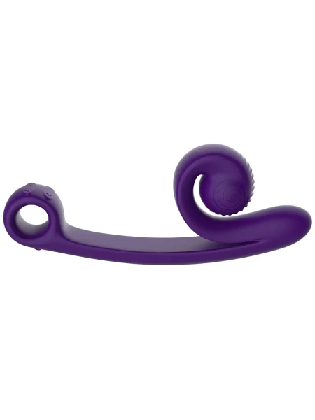 Snail Vibe Curve Silicone Rechargeable Waterproof Dual Stimulation Vibrator - Purple