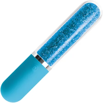 Stardust Charm Silicone Glass Rechargeable Vibrator Blue