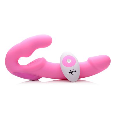Strapless Strap On With Remote Pink Pink