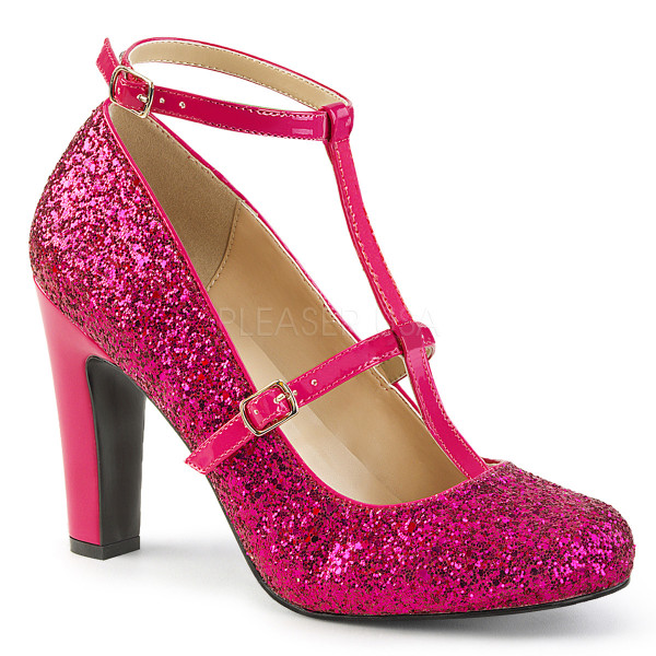 4 inches Heel, 1 1/2 inches PF Round Toe Pump W/ Glitters — image 9 of 20