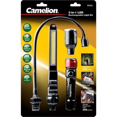 3 In 1 LED Rechargeable Light Kit