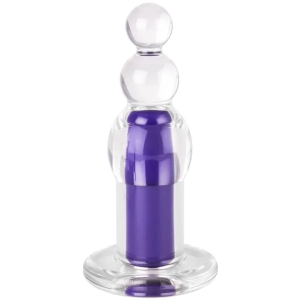 Bondara Clear Purple 10 Function Beaded Butt Plug – 4.5 Inch