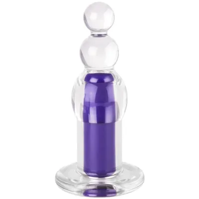 Bondara Clear Purple 10 Function Beaded Butt Plug 4 5 Inch