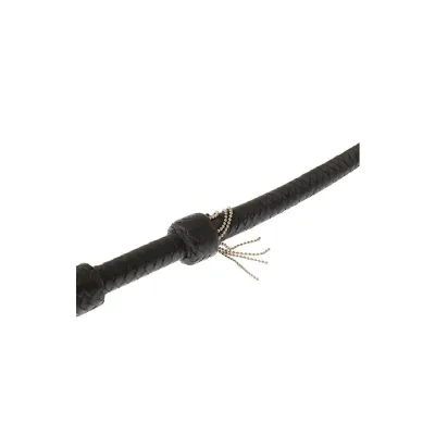 Bound X Leather Tassel Whip With Silver Balls