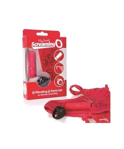 My Secret Screaming O Vibrating Panty Set - Red - Each