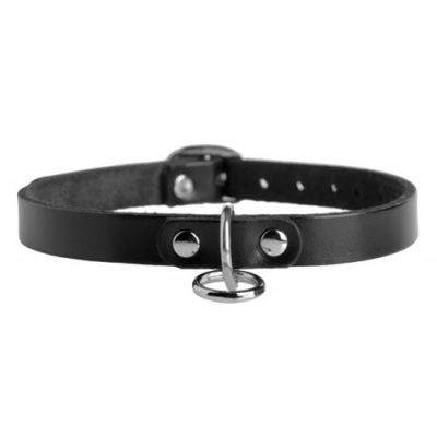 Unisex Leather Choker with O Ring