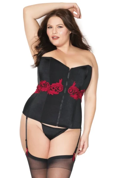 Black Corset With Red Applique — image 5 of 8