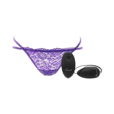 Vibrating Open Back Rechargable Panty Purple
