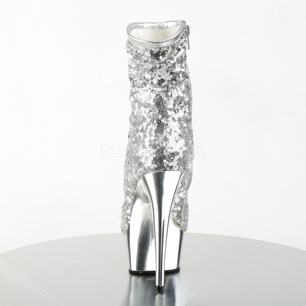 6 inches Heel, 1 3/4 inches PF Peep Toe Sequins Ankle Boot, Side Zip — image 4 of 8