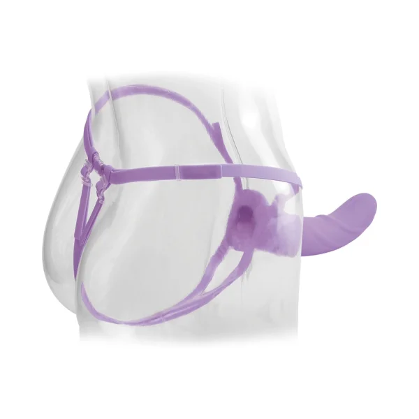 Vibrating 8 Inch Silicone Hollow Strap-on - Purple — image 7 of 12