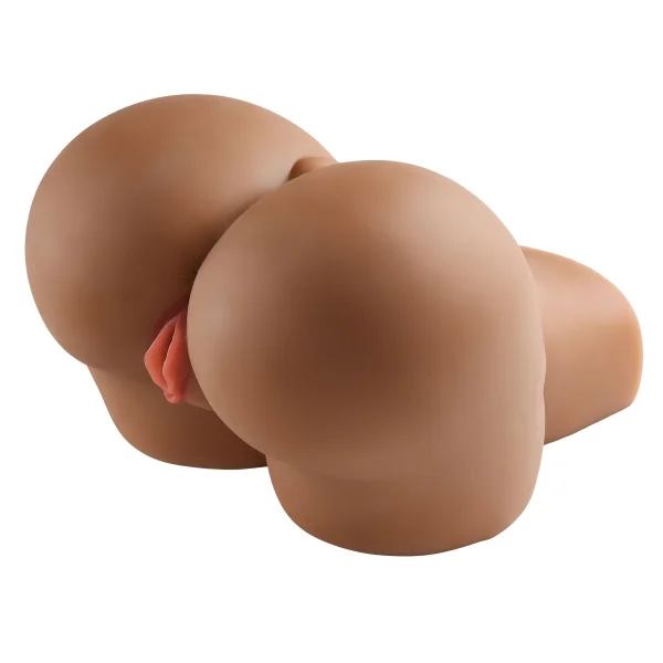 Life-Size Pleasure Pussy and Ass Body Mold With Removable Stocking - Brown