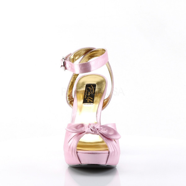 BETTIE-04 - 4 1/2" Heel, 1" Hidden P/F Peep Toe Ankle Wrap Sandal W/ Bow — image 10 of 12