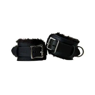 Strict Leather Premium Fur Lined Cuffs Black Ankle