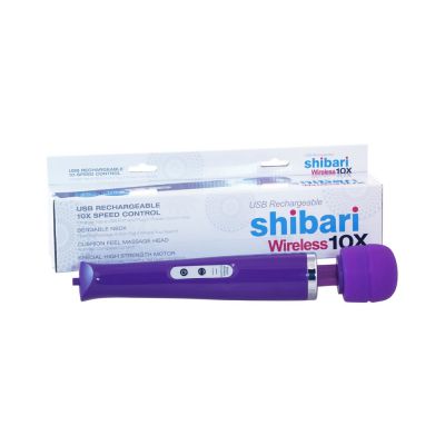 Shibari Wireless Wand 10x Purple 10 Speeds Rechargeable