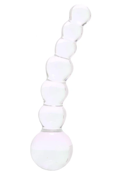 5" Curved Glass Beaded Dildo — image 4 of 6