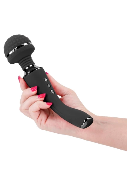 Sugar Pop Bliss Silicone Rechargeable Wand Style Vibrator - Black
