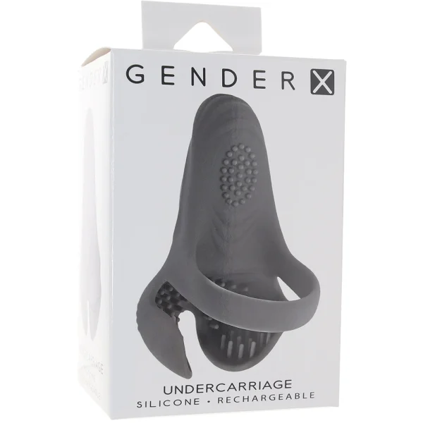 Gender X Undercarriage Rechargeable Silicone Waterproof Vibrating Cock Ring - Gray