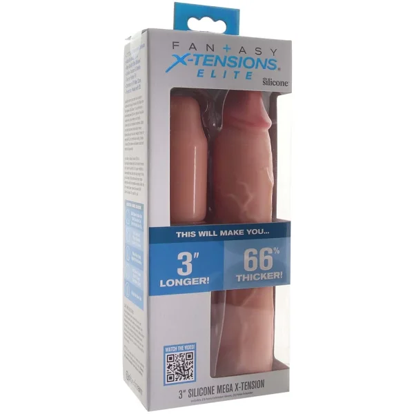 Fantasy X-tensions Elite Silicone 9" Penis Extension With 3" Removable Extender  - Vanilla