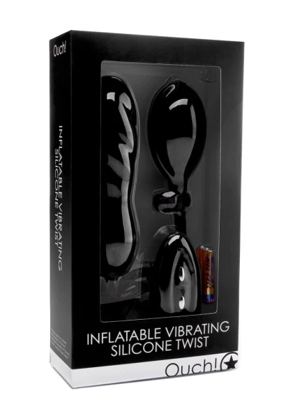 Inflatable Vibrating Silicone Twist - Black