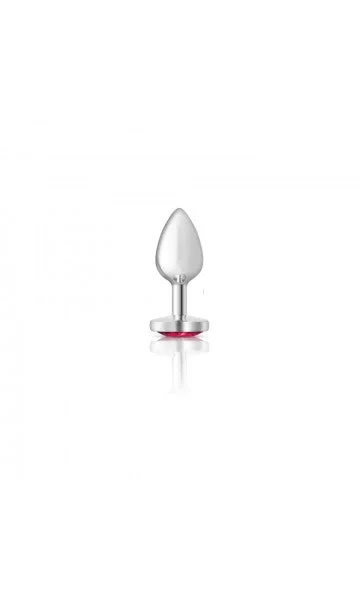 Cheeky Charms Silver Metal Butt Plug with Pink Heart Gem — image 4 of 8