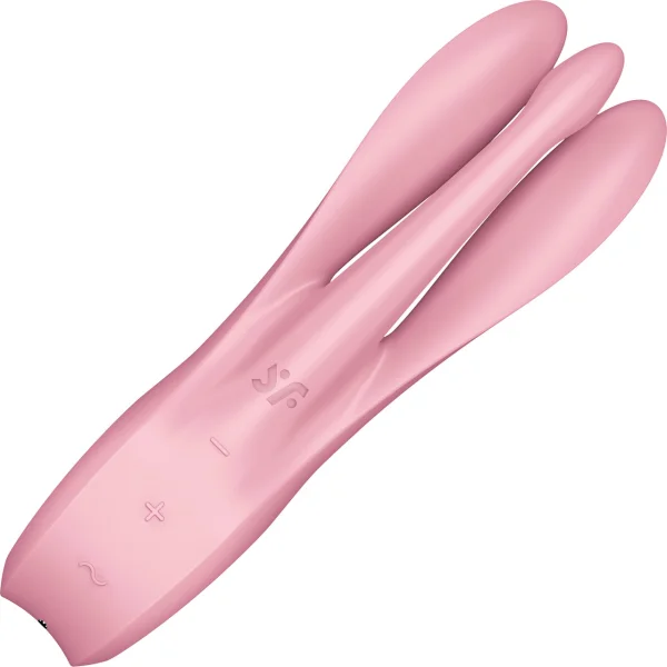 Satisfyer Threesome 1 Rechargeable Waterproof 12-Function Dual Stimulation Vibrator - Pink