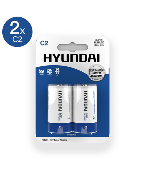Super Alkaline C Batteries - 2 pcs