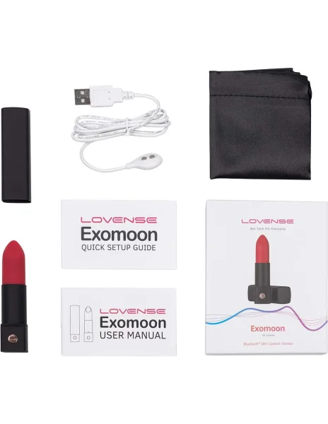 Lovense Exomoon Bluetooth App Compatible Rechargeable Silicone Lipstick Vibrator
