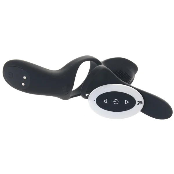 Playboy Pleasure The 3 Way Rechargeable Silicone Multi-Stimulating Cock Ring With Remote